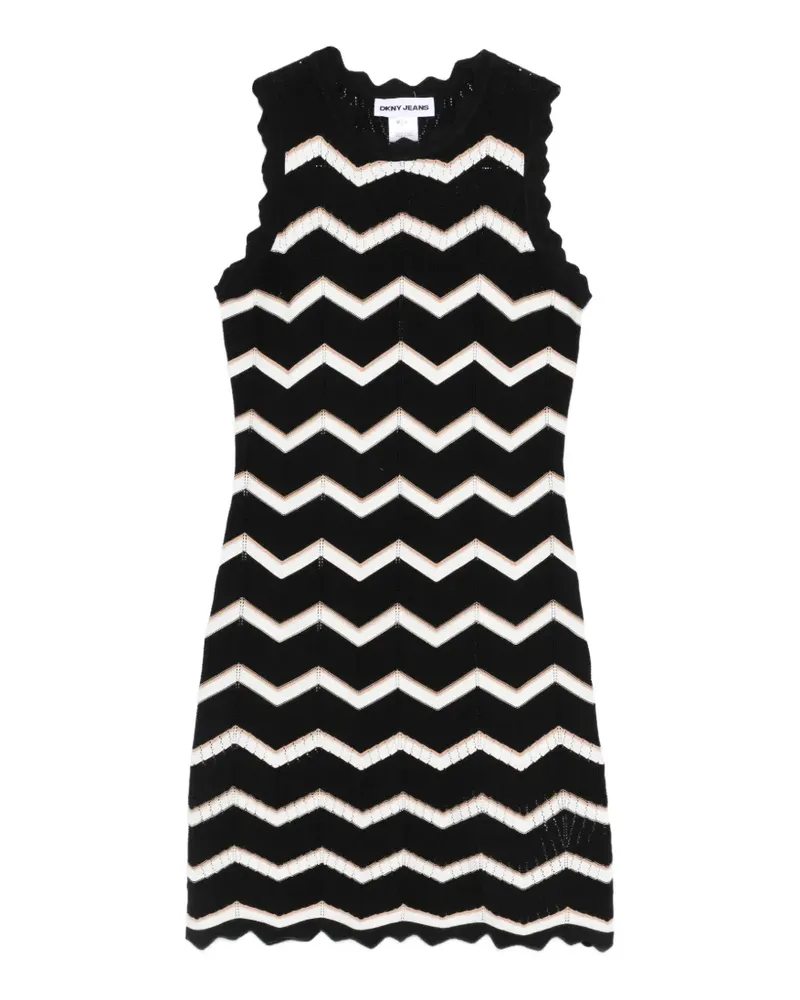 DKNY zig-zag-pattern dress - Schwarz Schwarz