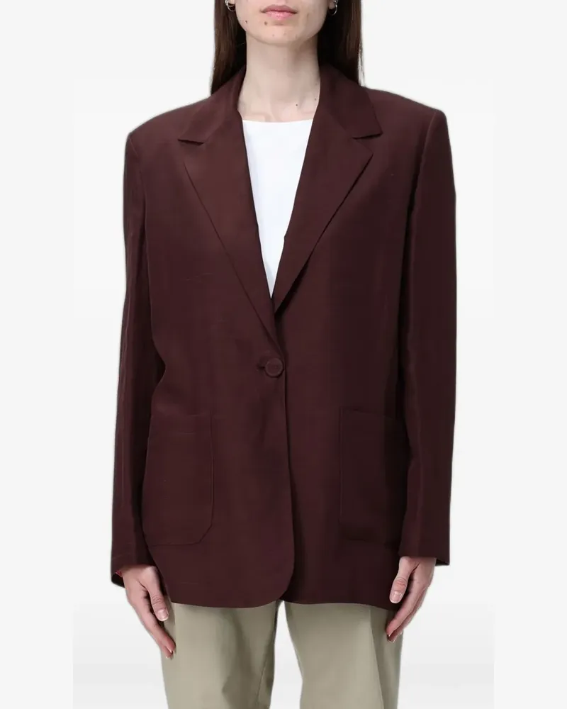 Hanita single-breasted patch-pocket blazer - Braun Braun