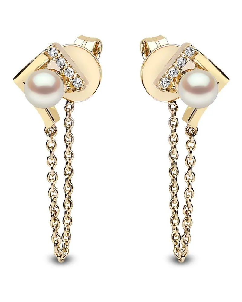 YOKO London 18kt Gelbgoldohrringe mit Perle und Diamanten