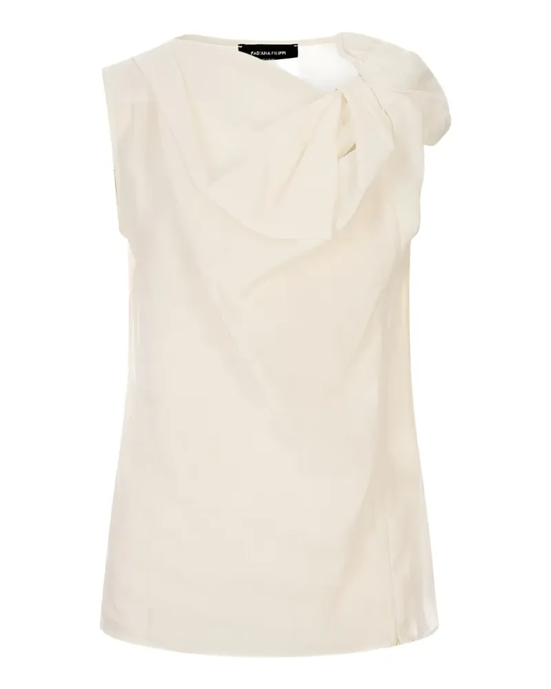 Fabiana Filippi knotted-detail sleeveless blouse - Nude Nude