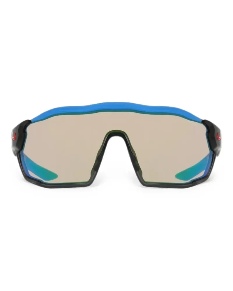 Nike Show X Rush Sonnenbrille mit geometrischem Gestell - Schwarz Schwarz