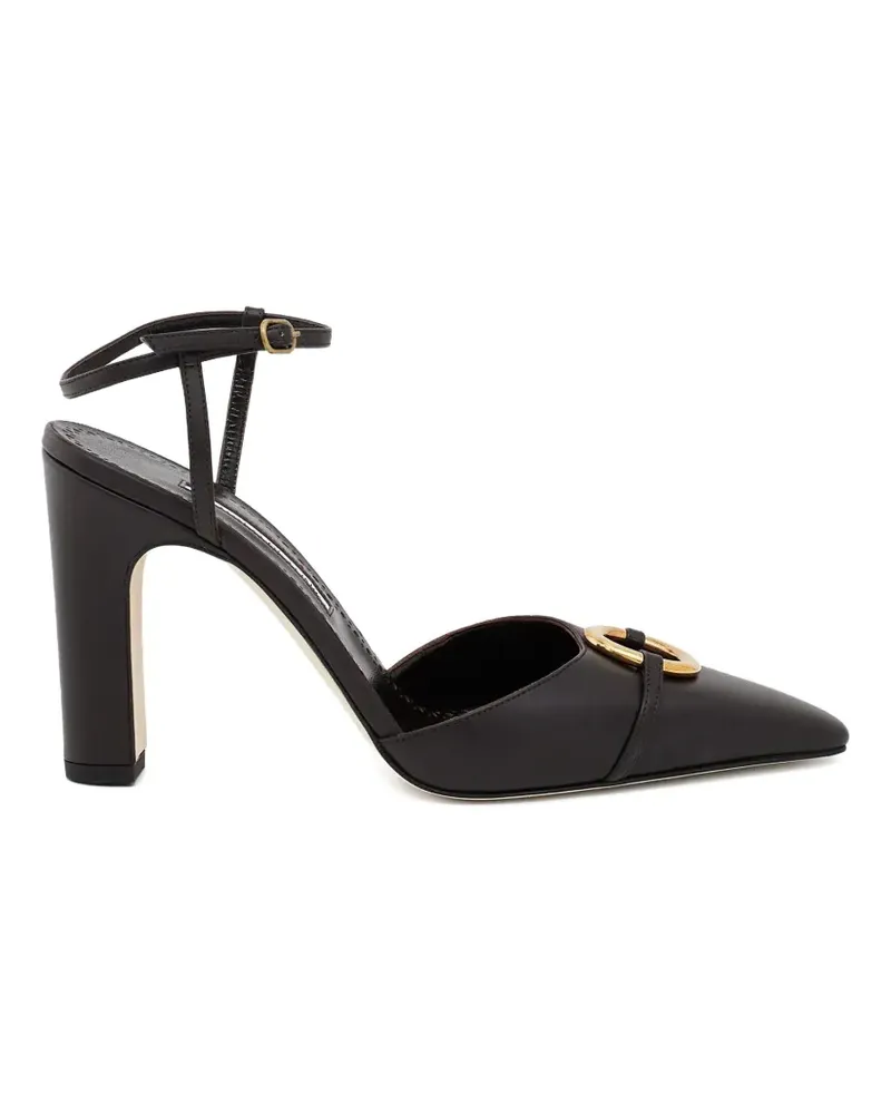 Manolo Blahnik Spitze Pumps aus Leder - Schwarz Schwarz