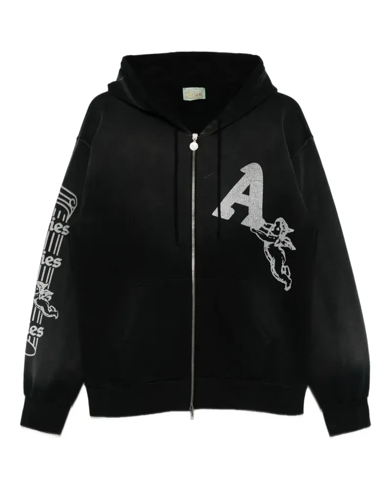 Aries aged Cherub Column hoodie - Schwarz Schwarz