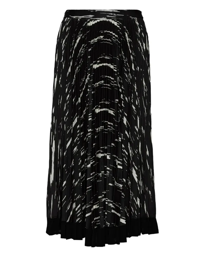 3.1 phillip lim Abstract Wood Grain Faltenrock - Schwarz Schwarz