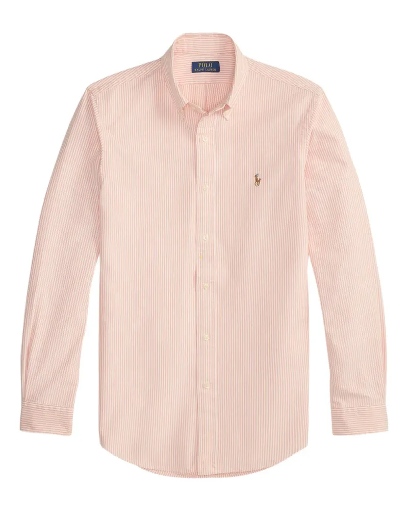 Ralph Lauren Gestreiftes Oxford-Hemd mit Logo-Stickerei - Orange Orange
