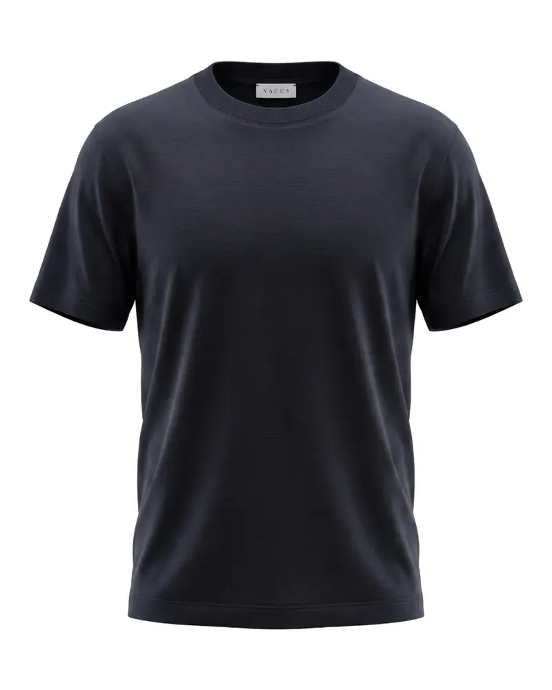 XACUS T-Shirt aus Wolle - Blau Blau