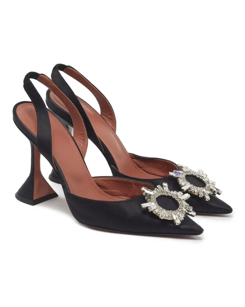 Amina Muaddi Begum Slingback-Pumps mit Kristallen - Schwarz Schwarz