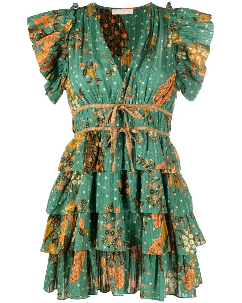 Ulla Johnson Minikleid mit Blumen-Print - Grün Grün