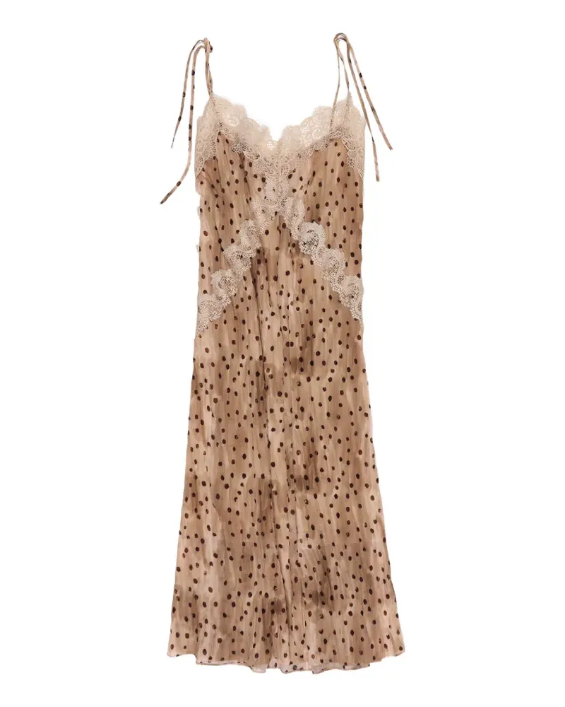 BIMBA Y LOLA Midikleid mit Polka Dots - Nude Nude