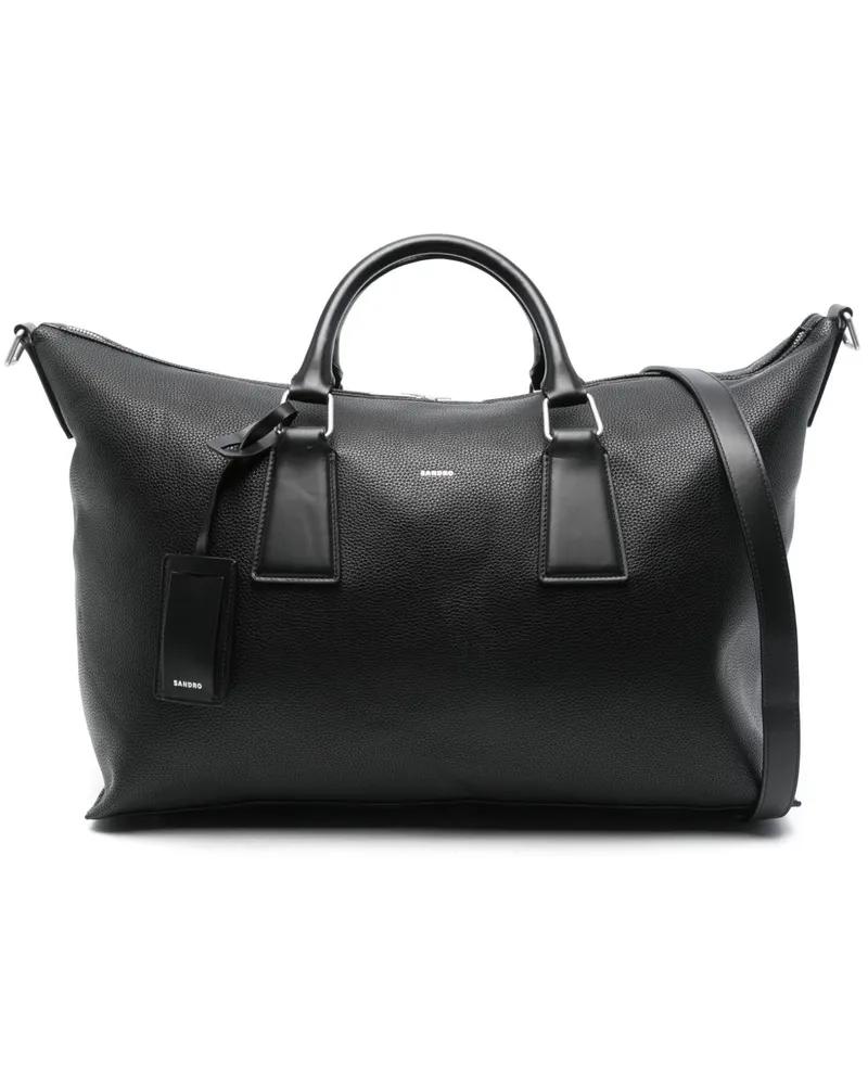 Sandro Reisetasche aus Leder - Schwarz Schwarz