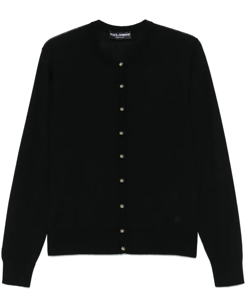 Dolce & Gabbana Cardigan mit DG-Knöpfen - Schwarz Schwarz