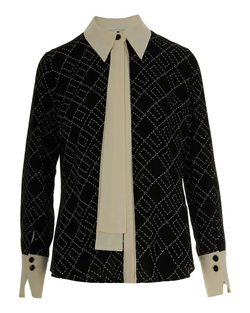 Elisabetta Franchi Hemd mit Logo-Print - Schwarz Schwarz