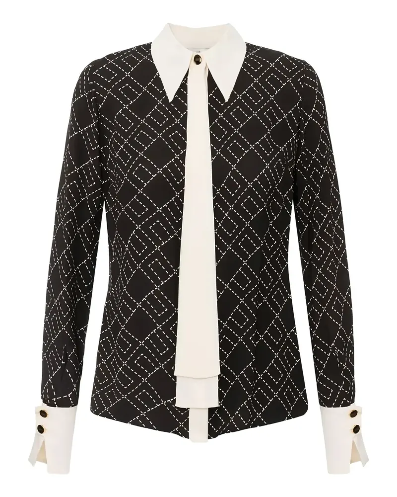 Elisabetta Franchi Hemd mit Logo-Print - Schwarz Schwarz