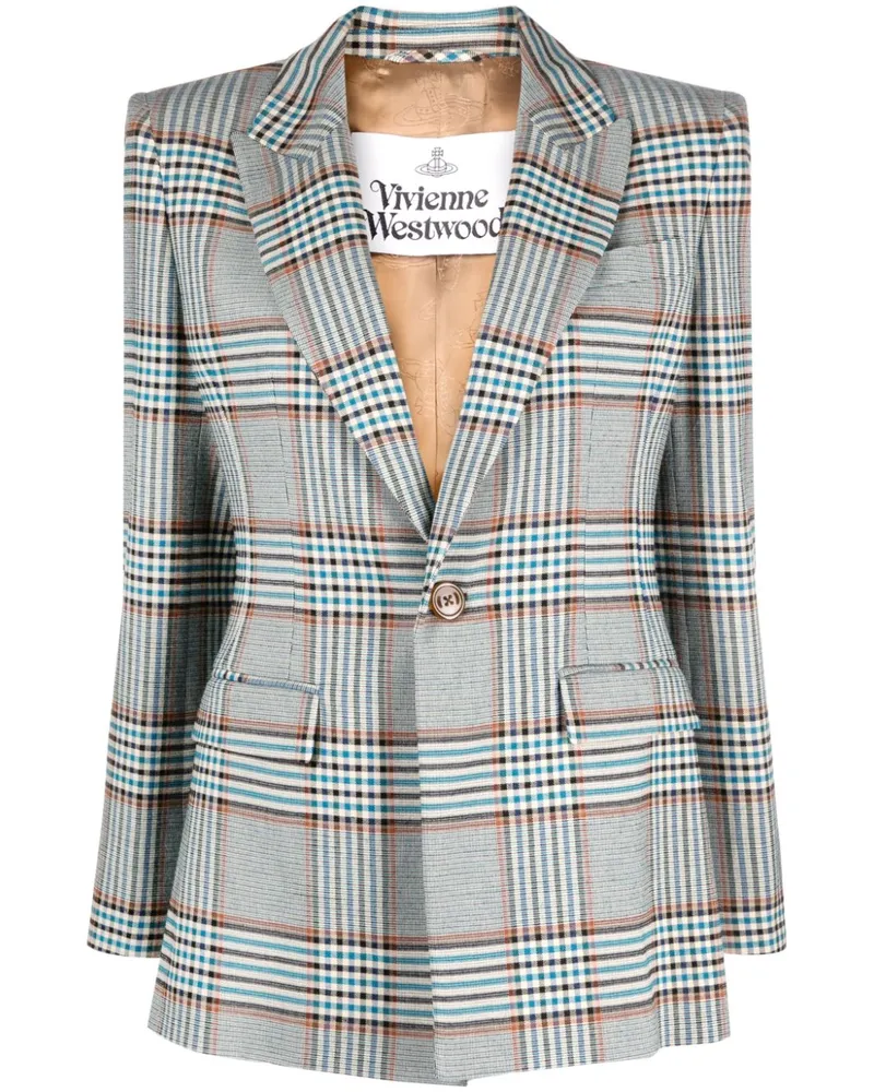 Vivienne Westwood Blazer mit Check Blau