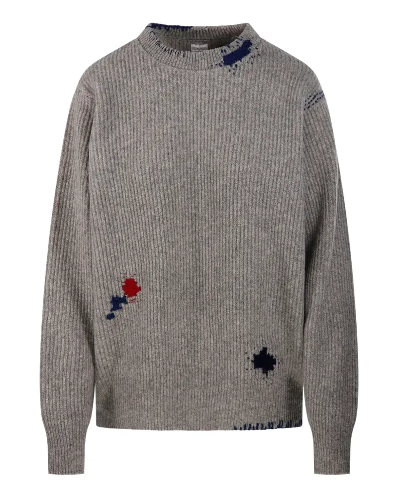 KURO distressed ribbed-knit sweater - Grau Grau