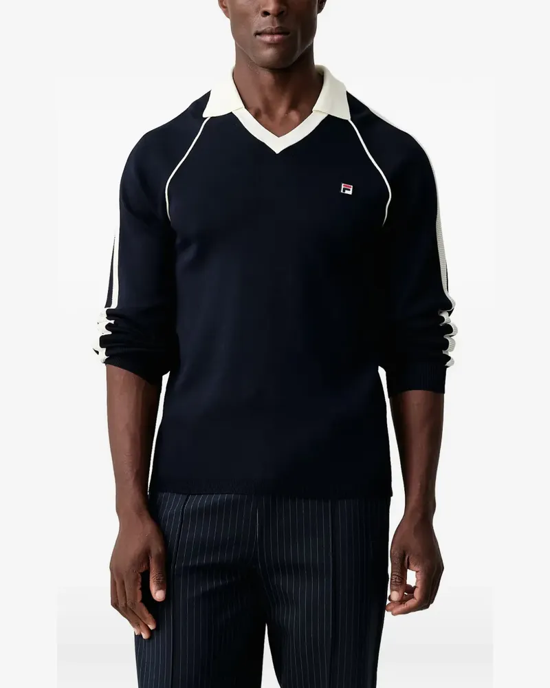 Fila Cortina contrast-trim raglan-sleeve sweater - Blau Blau