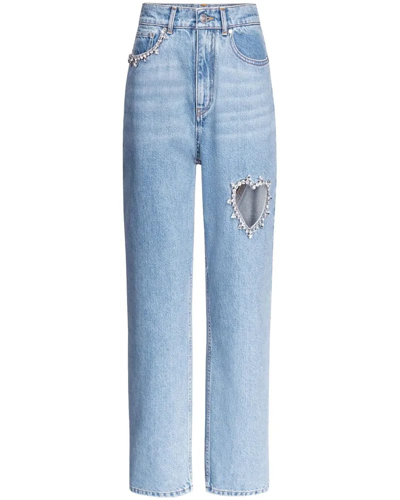 Area Jeans mit Kristallverzierung - Blau Blau