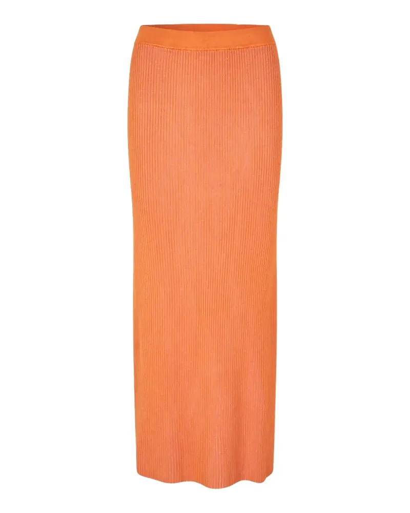 Samsøe & Samsøe Sacheryl ribbed maxi skirt - Orange Orange