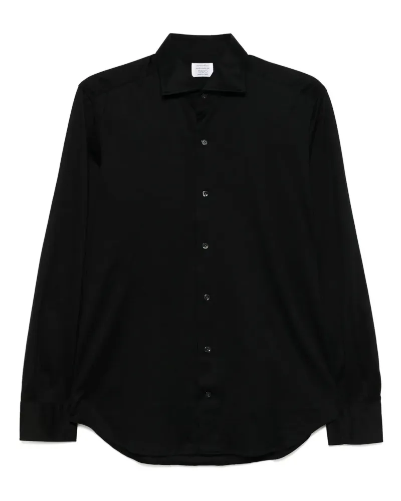 MAZZARELLI Klassisches Jerseyhemd - Schwarz Schwarz