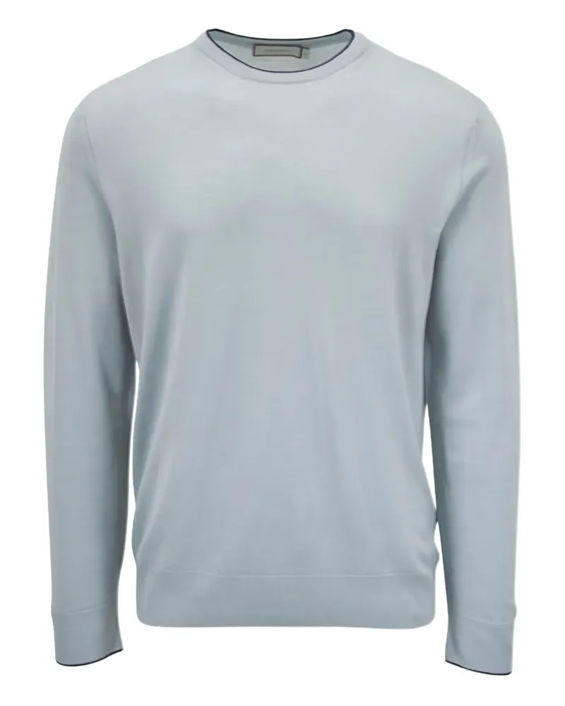 Canali Pullover mit gerippten Bündchen - Blau Blau
