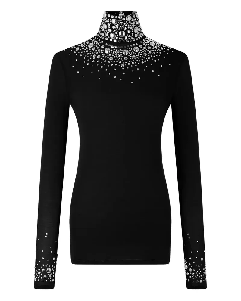 Paco Rabanne Oberteil mit Stehkragen - Schwarz Schwarz