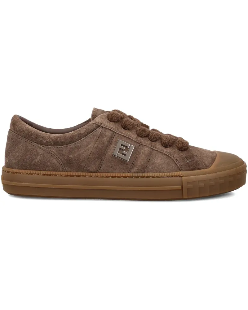 Fendi Domino Sneakers mit Logo - Braun Braun