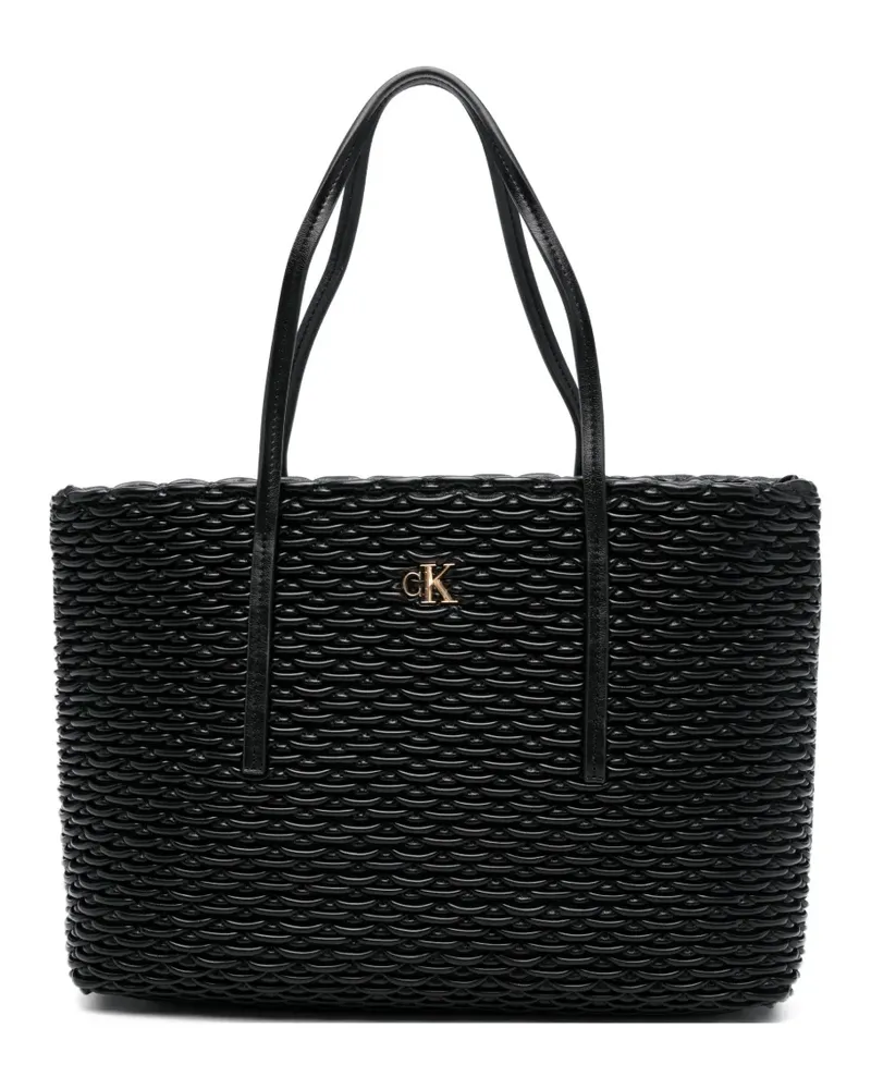 Calvin Klein pleated tote bag - Schwarz Schwarz