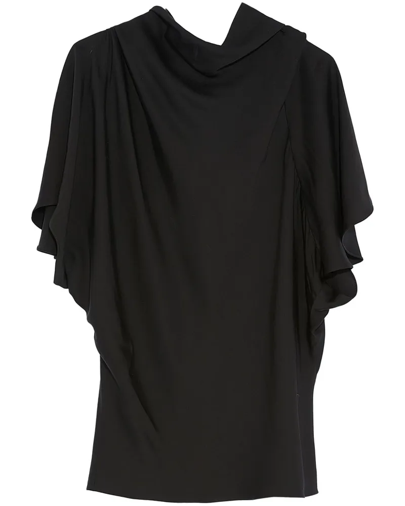 Yves Salomon Asymmetrisches Top aus mattem Satin - Schwarz Schwarz