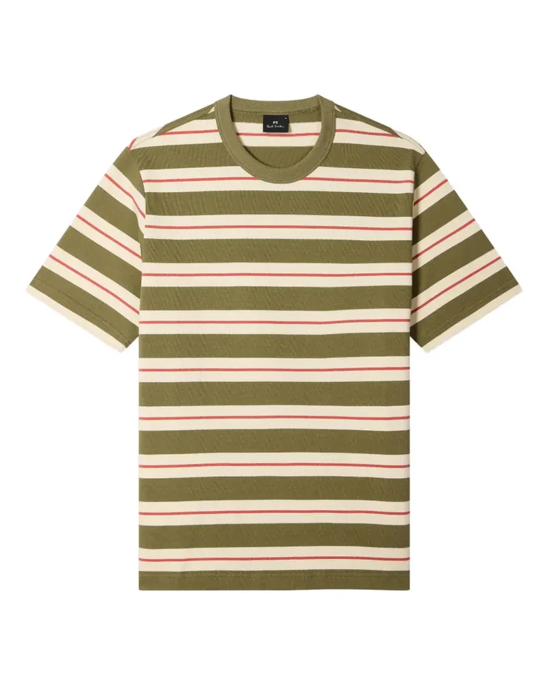 Paul Smith T-Shirt aus Baumwolle mit Streifen - Grün Grün