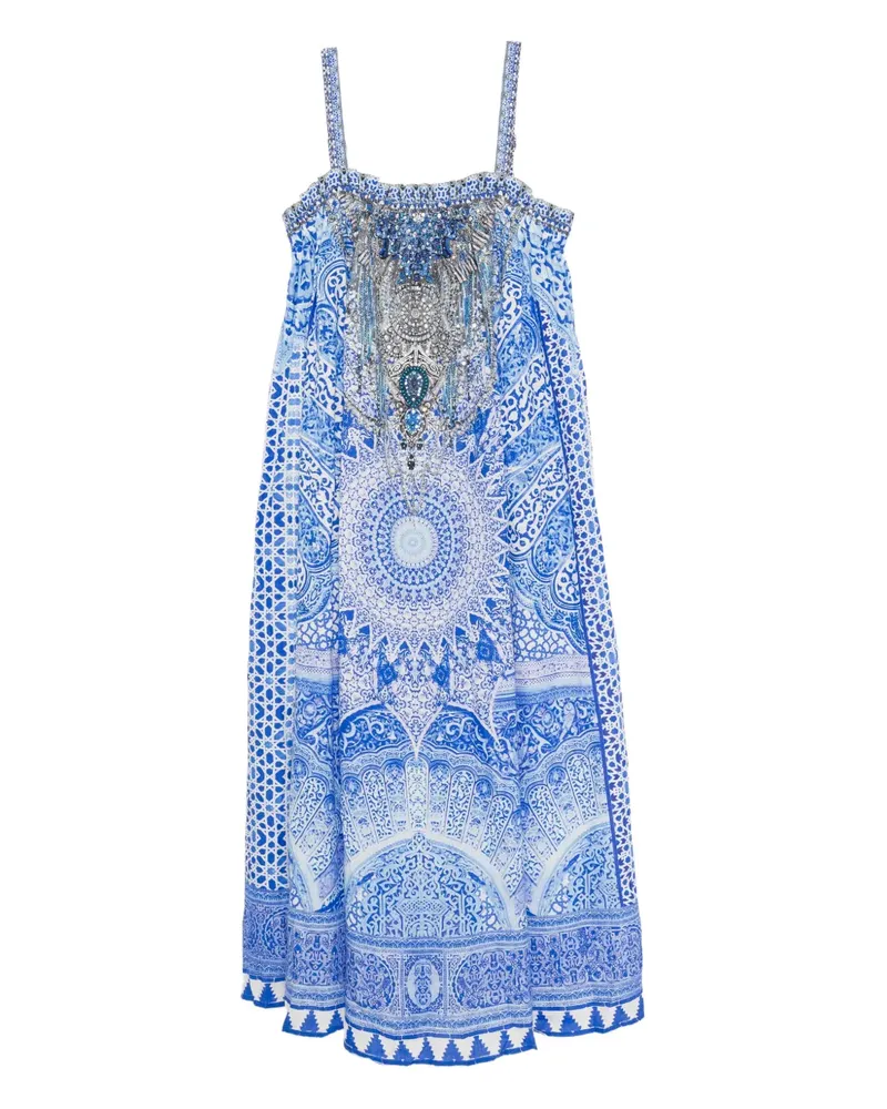 Camilla graphic-print midi dress - Blau Blau