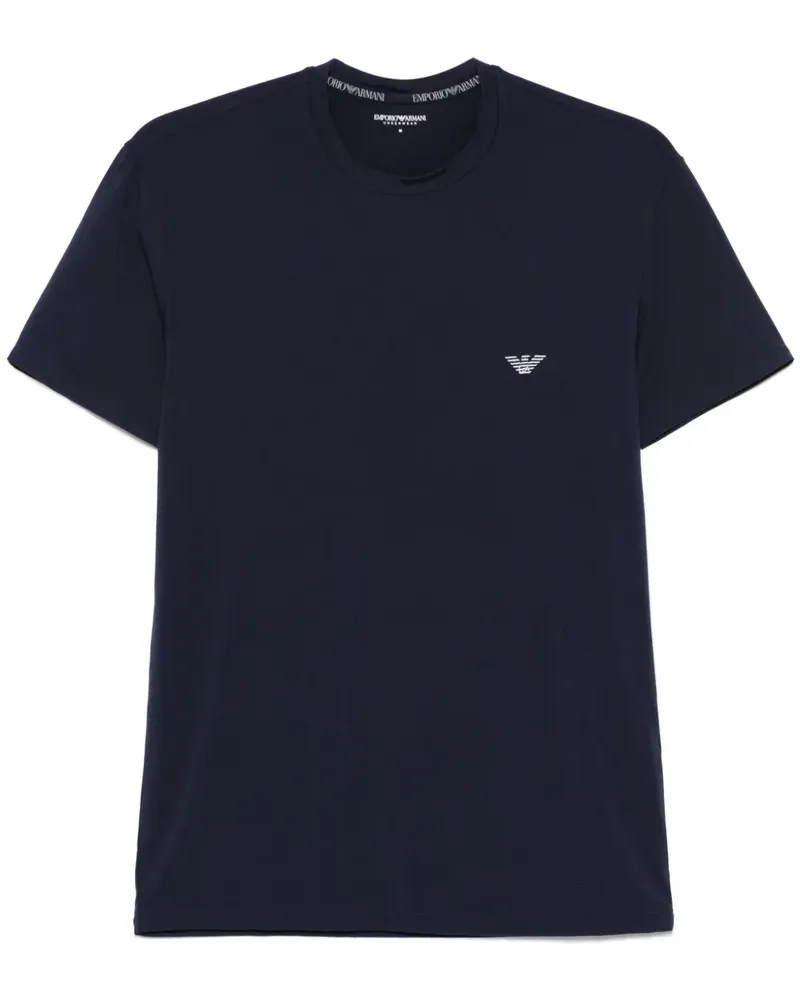 Emporio Armani Pyjama-Oberteil mit Logo-Print - Blau Blau