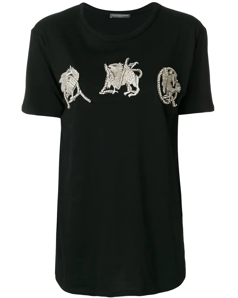 Alexander McQueen Verziertes T-Shirt - Schwarz Schwarz
