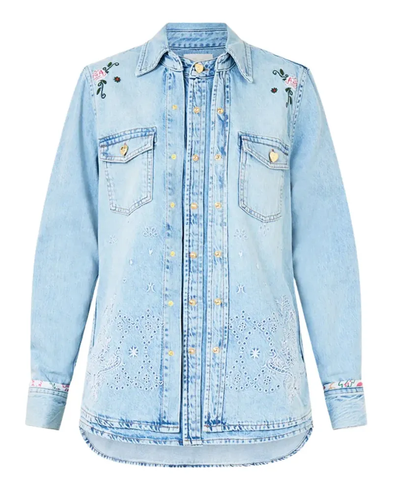 Camilla Hemd im Layering-Look - Blau Blau