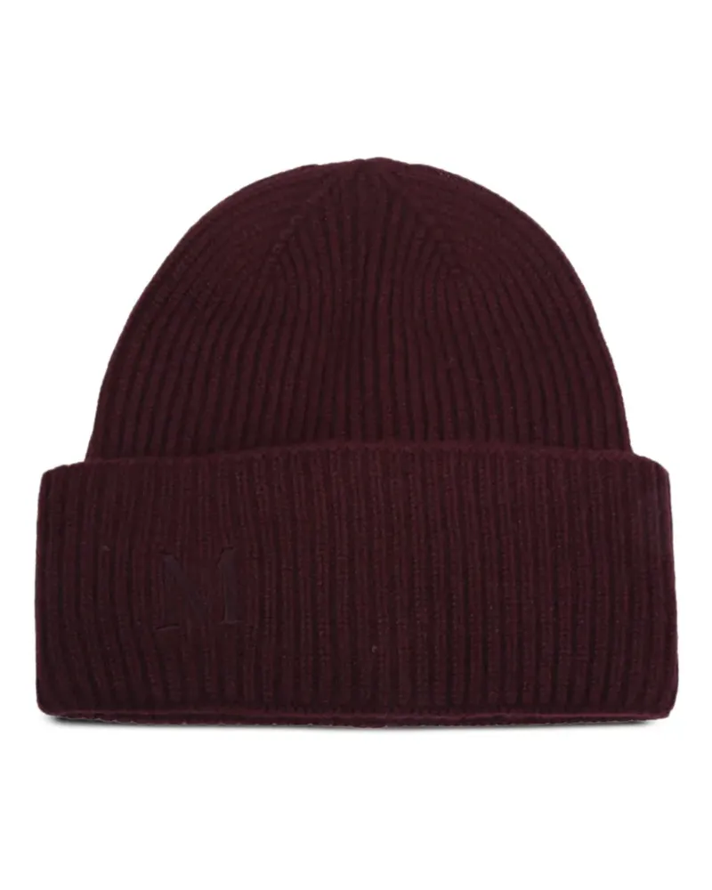 Max Mara Gerippte Beanie mit Umschlag - Rot Rot