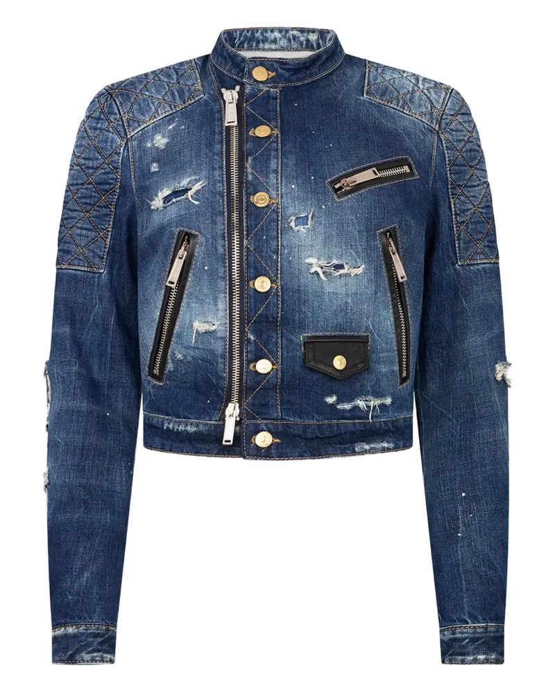 Dsquared2 Gesteppte Jeansjacke - Blau Blau
