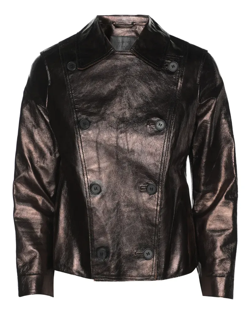 AllSaints double-breasted metallic jacket - Braun Braun