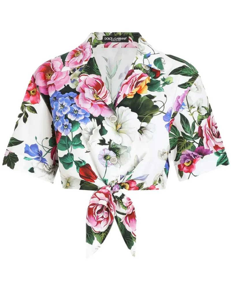 Dolce & Gabbana Hemd mit Blumen-Print - Weiß Weiß