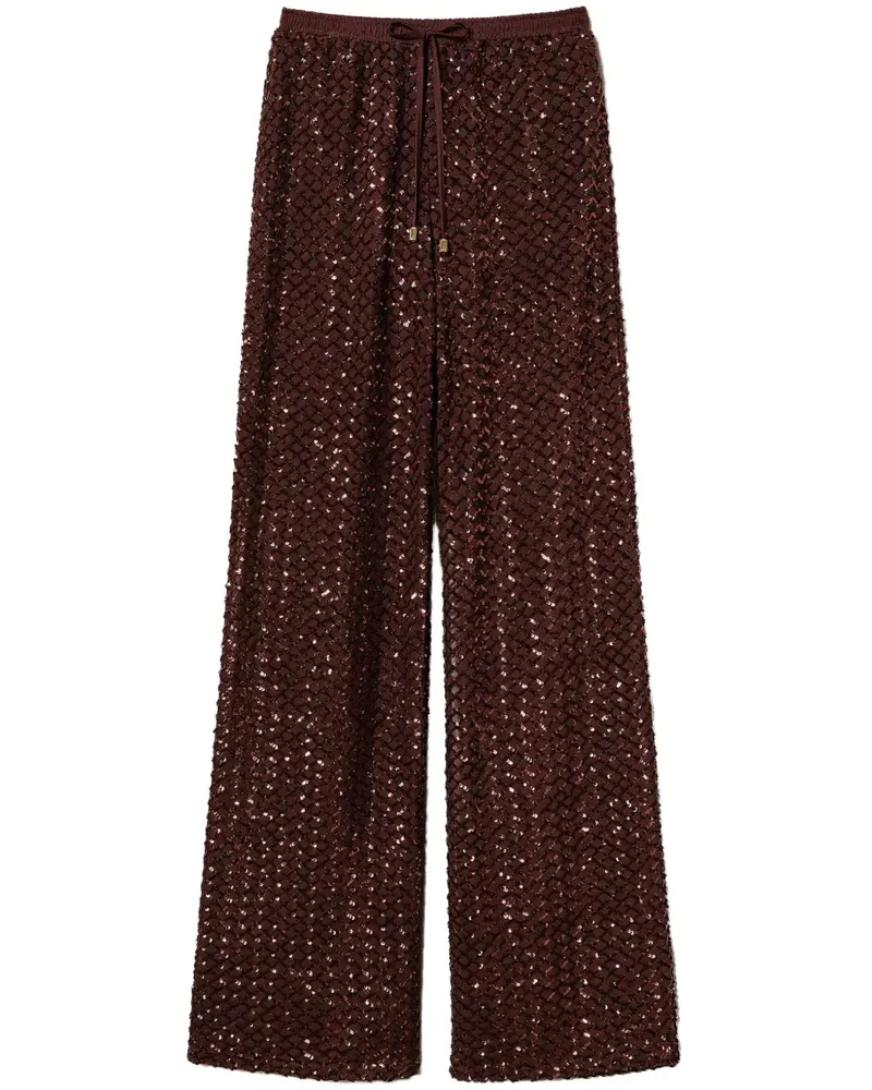 Twin-Set Weite Paillettenhose - Braun Braun