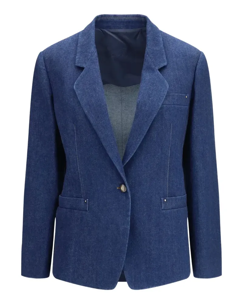Giorgio Armani single-breasted denim blazer - Blau Blau