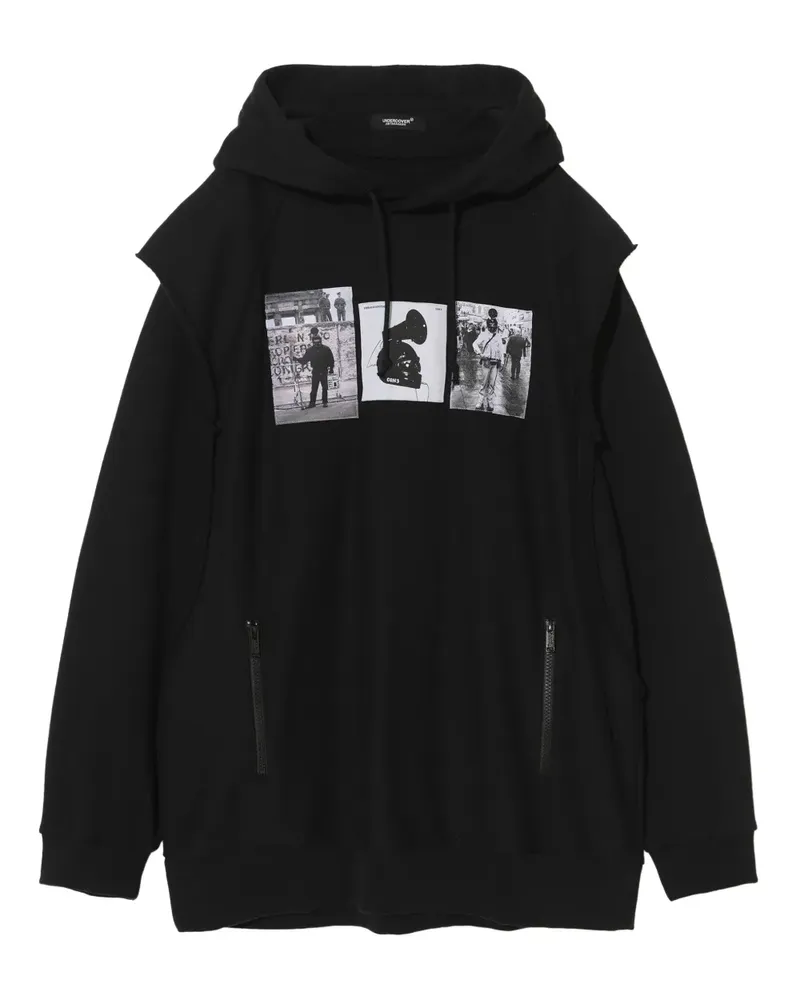 Undercover Hoodie mit grafischem Print - BLACK Black