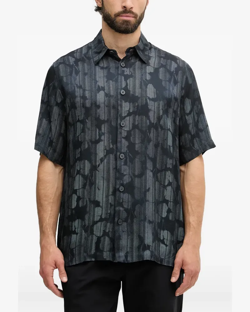 Armani Exchange Hemd mit abstraktem Print - Blau Blau