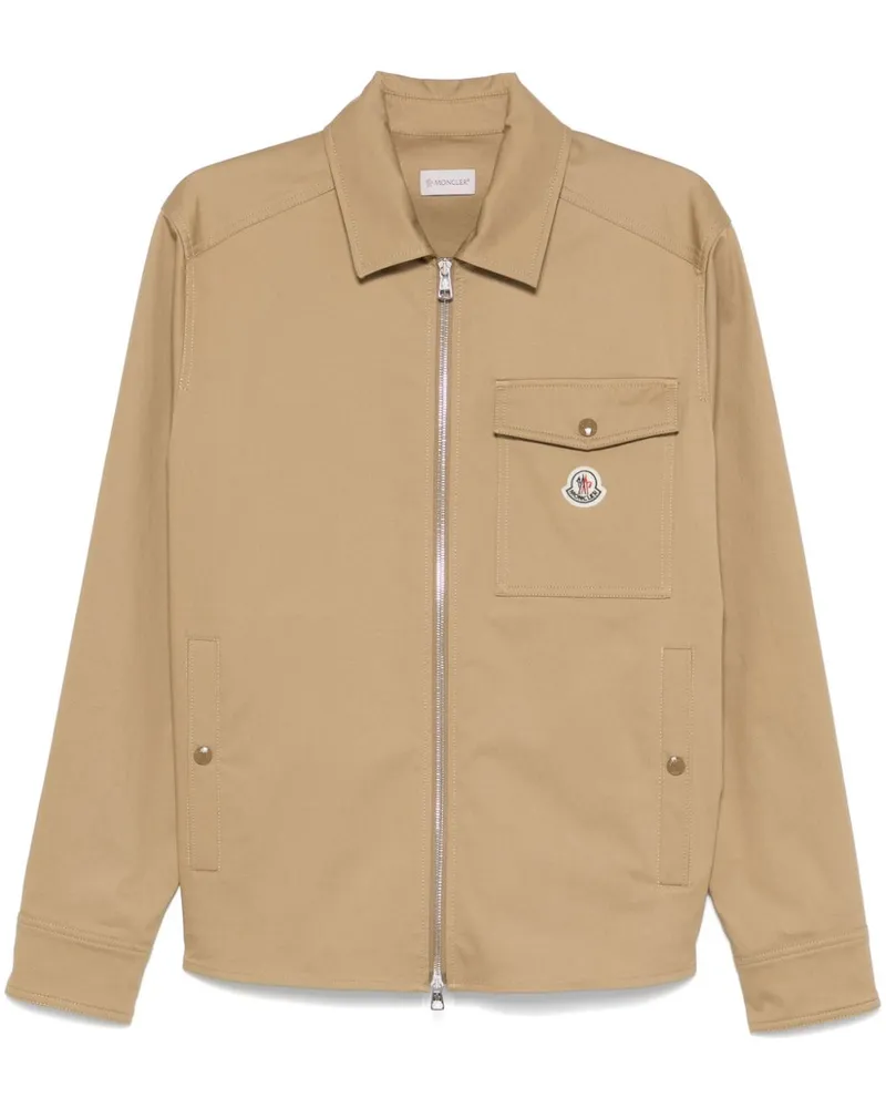 Moncler Hemdjacke aus Gabardine - Nude Nude