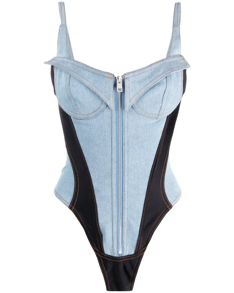 Thierry Mugler Jeans-Body - Blau Blau