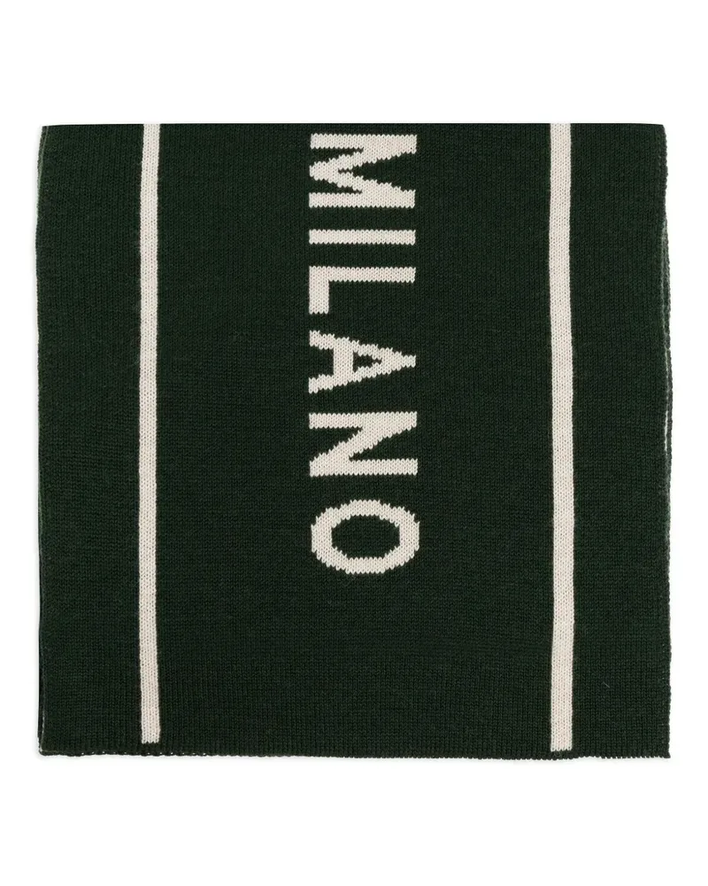 Moschino Schal mit Milano-Logo - Grün Grün