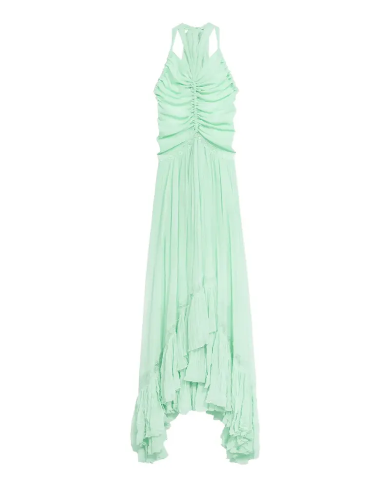 Blumarine ruched ruffled dress - Grün Grün