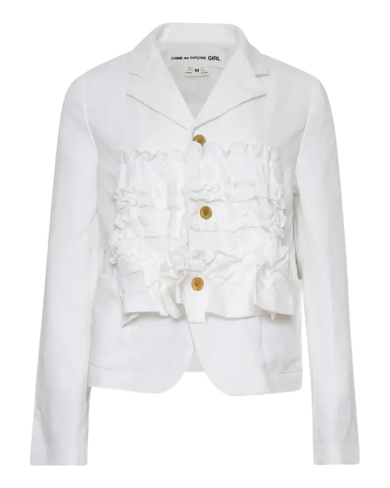 Comme des Garçons gabardine ruffled jacket - Weiß Weiß