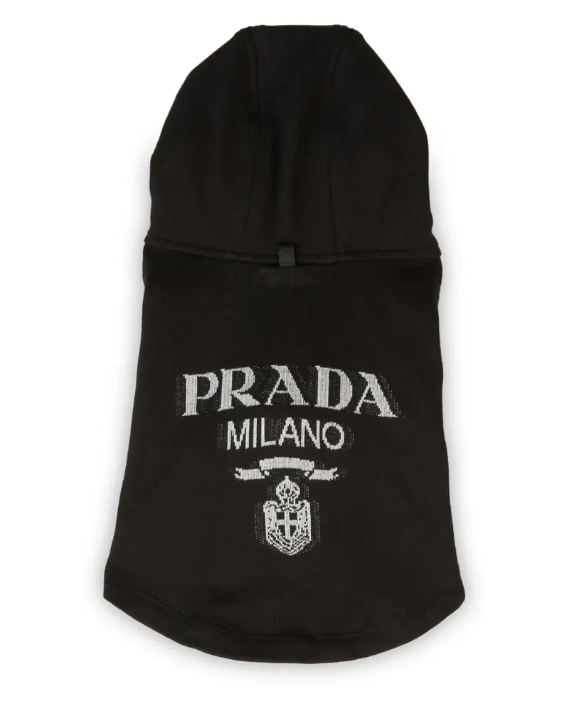 Prada Haustiermantel aus Logo-Jacquard - Schwarz Schwarz