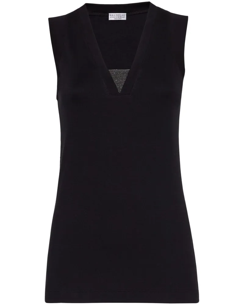 Brunello Cucinelli Monili Top - Schwarz Schwarz