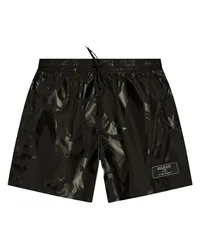 Balmain Badeshorts mit grafischem Print Schwarz