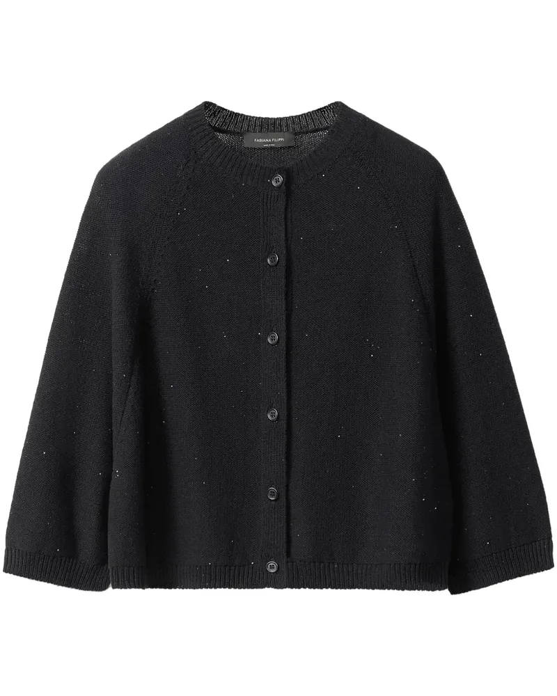 Fabiana Filippi Cardigan mit Pailletten - Schwarz Schwarz